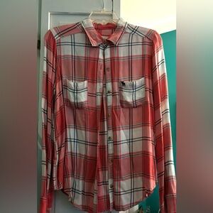 Abercrombie women’s button down plaid shirt, size small